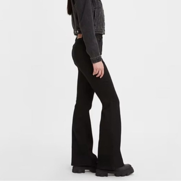 Levi's 726 Flare Jeans Black denim stretch 29 waist 32 inseam high rise NEW - Picture 1 of 6